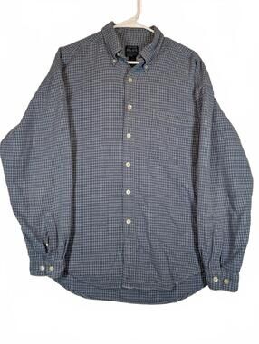 Structure Blue Original Outdoor Houndstooth Button Down Shirt Mens Large
